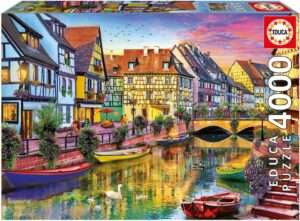 Пъзел Educa от 4000 части - Канал в Колмар, Дейвид Маклийн