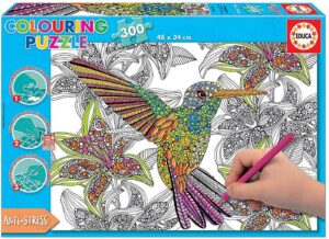 Пъзел за оцветяване Educa от 300 части - Колибри