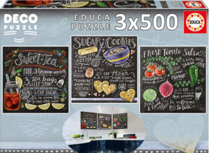 Пъзел Educa от 3 x 500 части - Менюто за днес