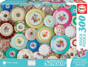 Пъзел Educa от 300 XXL части - Колаж от цветни чинии