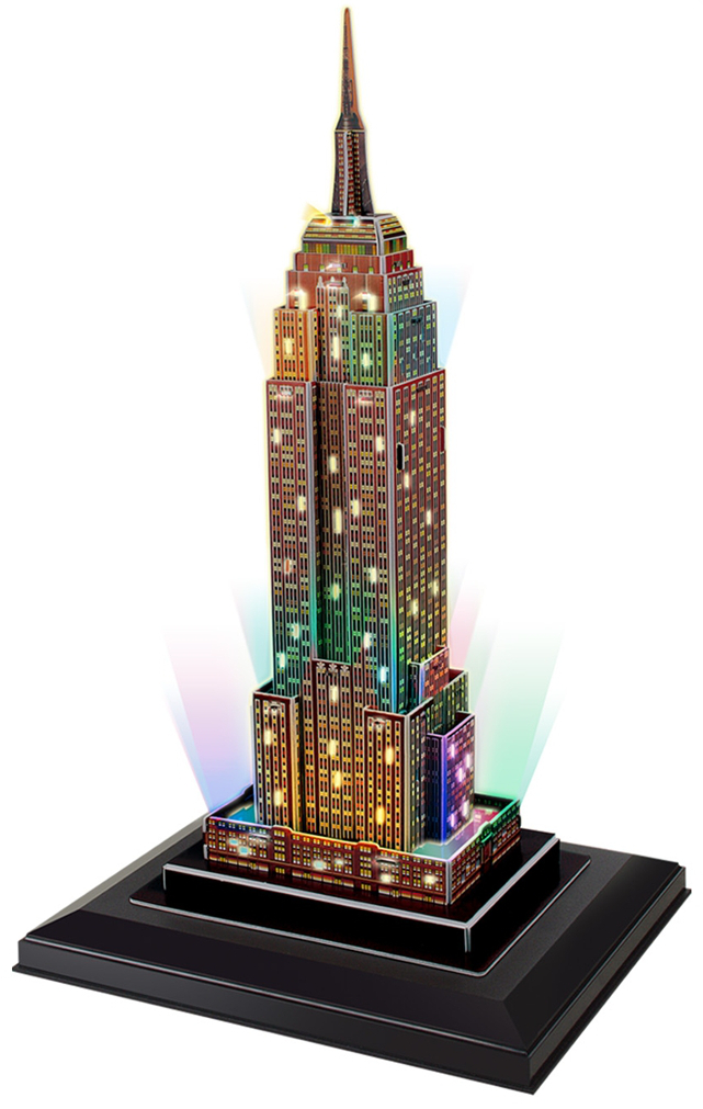 3D Пъзел Cubic Fun от 38 части и LED светлини - Empire State Building (U.S.A)