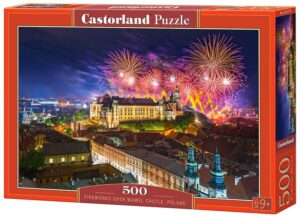 Пъзел Castorland от 500 части - Фойерверки над Вавелския кралски замък, Полша