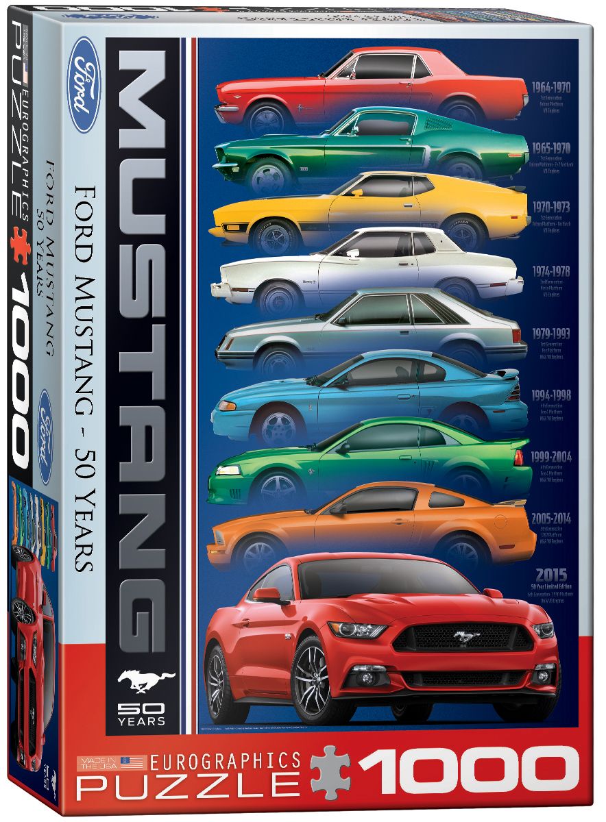 Пъзел Eurographics от 1000 части - Ford Mustang на 50 години