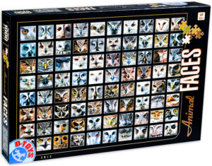 Пъзел D-Toys от 1000 части - Животински лица, Сови
