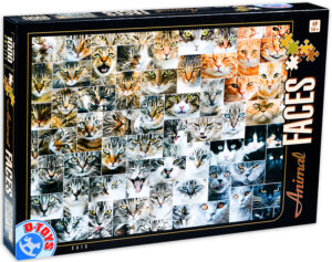Пъзел D-Toys от 1000 части - Животински лица, Котки