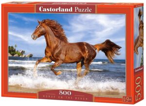 Пъзел Castorland от 500 части - Кон на плажа