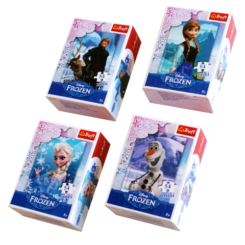 Мини пъзел Trefl от 54 части - Замръналото Кралство, асортимент