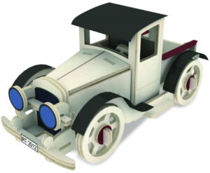 Дървен 3D пъзел Robo Time от 49 части - Класически автомобил 3