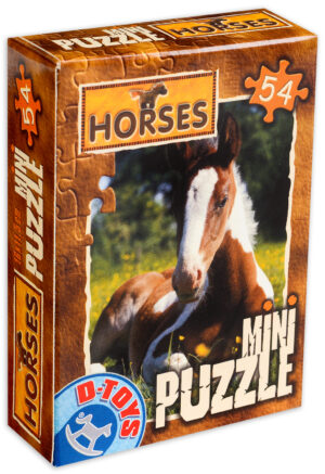 Мини пъзел D-Toys от 54 части - Кафяв кон
