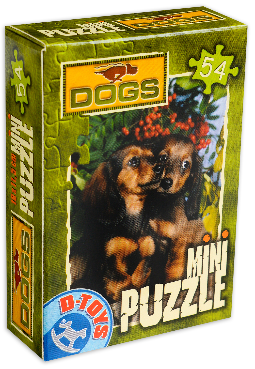 Мини пъзел D-Toys от 54 части - Кафяви кученца