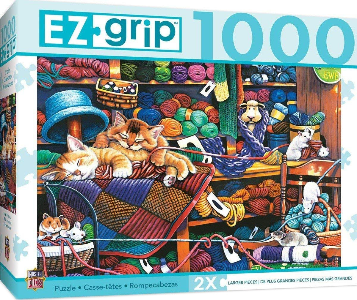 Пъзел Master Pieces от 1000 XXL части - Плетящи котета, Джени Нюланд