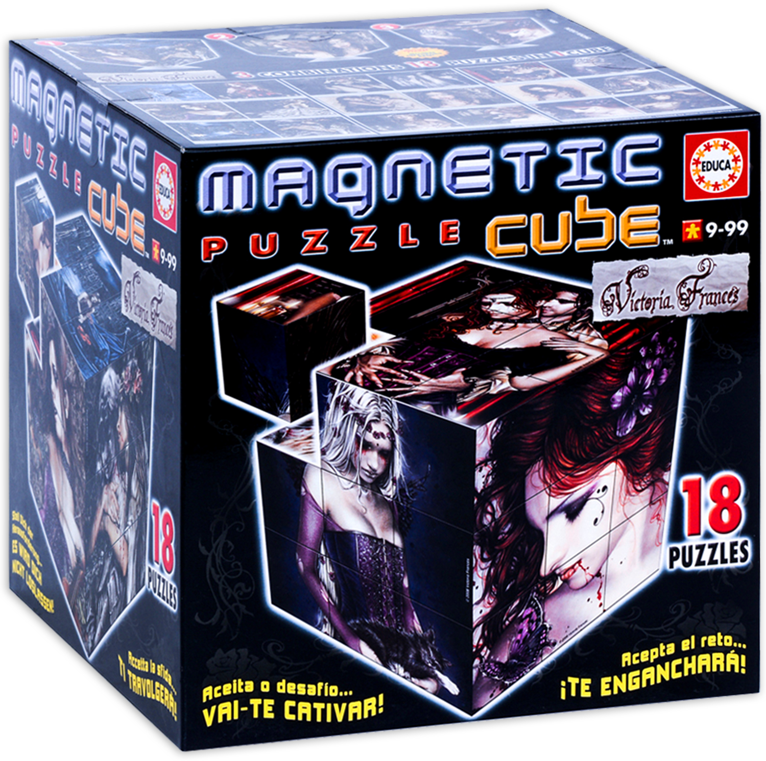 Комплект от 27 магнитни кубчета Educa - Картини на Виктория Франсес