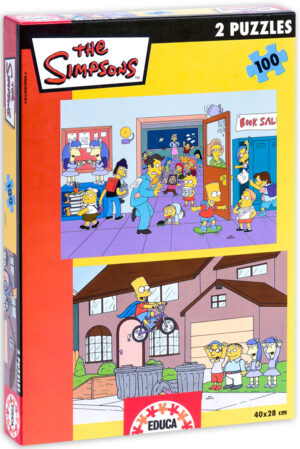 Пъзел Educa от 2 x 100 части - Барт Симпсън на училище
