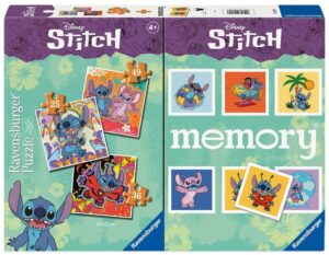 Комплект 3 пъзела и мемори игра Ravensburger - Стич