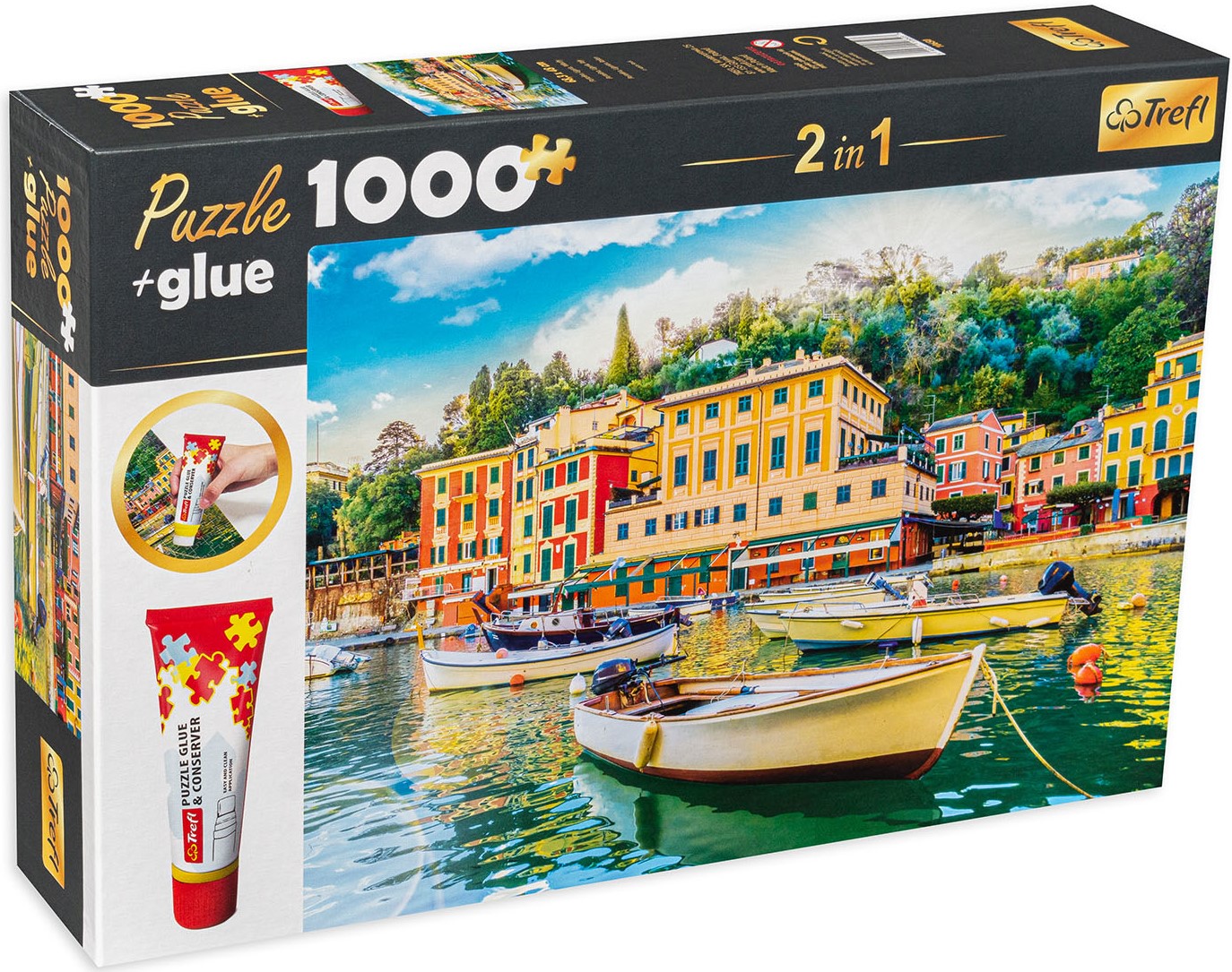 Комплект лепило и пъзел от 1000 части Trefl - Портофино, Италия