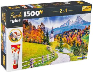 Комплект лепило и пъзел Trefl от 1500 части - Черква в Бавария