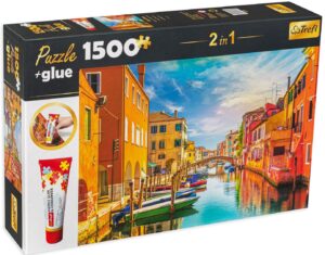 Комплект лепило и пъзел Trefl от 1500 части - Италианска идилия
