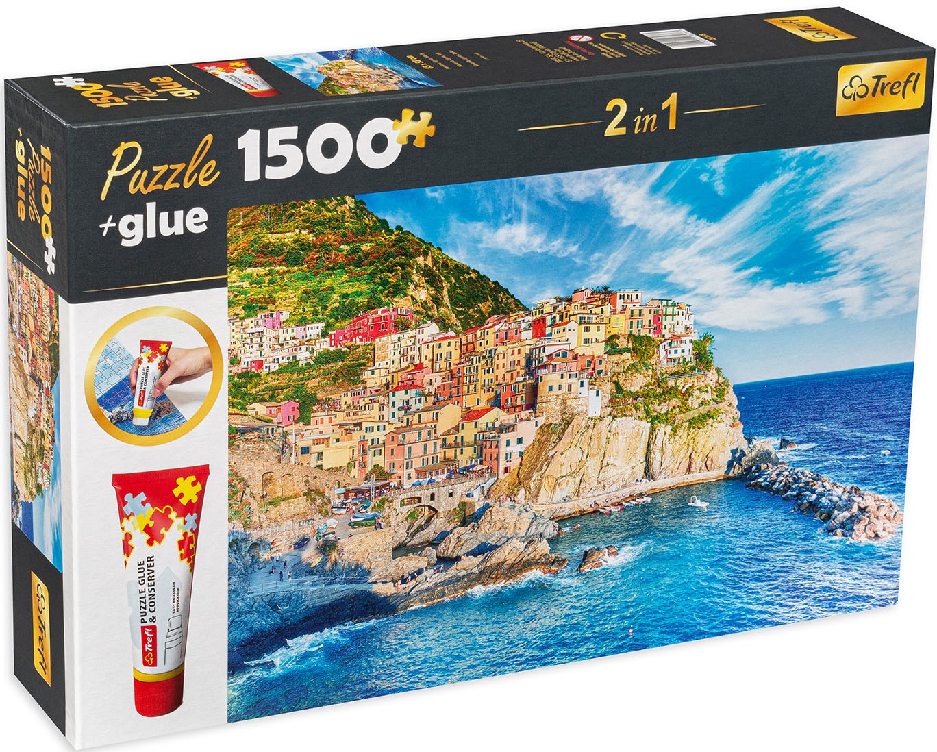 Комплект лепило и пъзел Trefl от 1500 части - Манарола, Италия