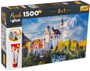 Комплект лепило и пъзел Trefl от 1500 части - Нойшванщайн през есента