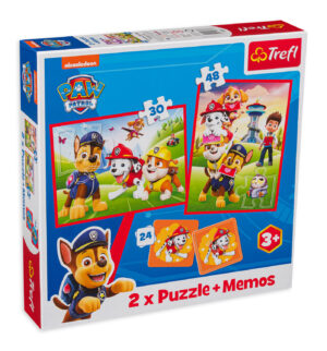 Комплект пъзел и мемо игра Trefl 2 в 1 - Пес Патрул