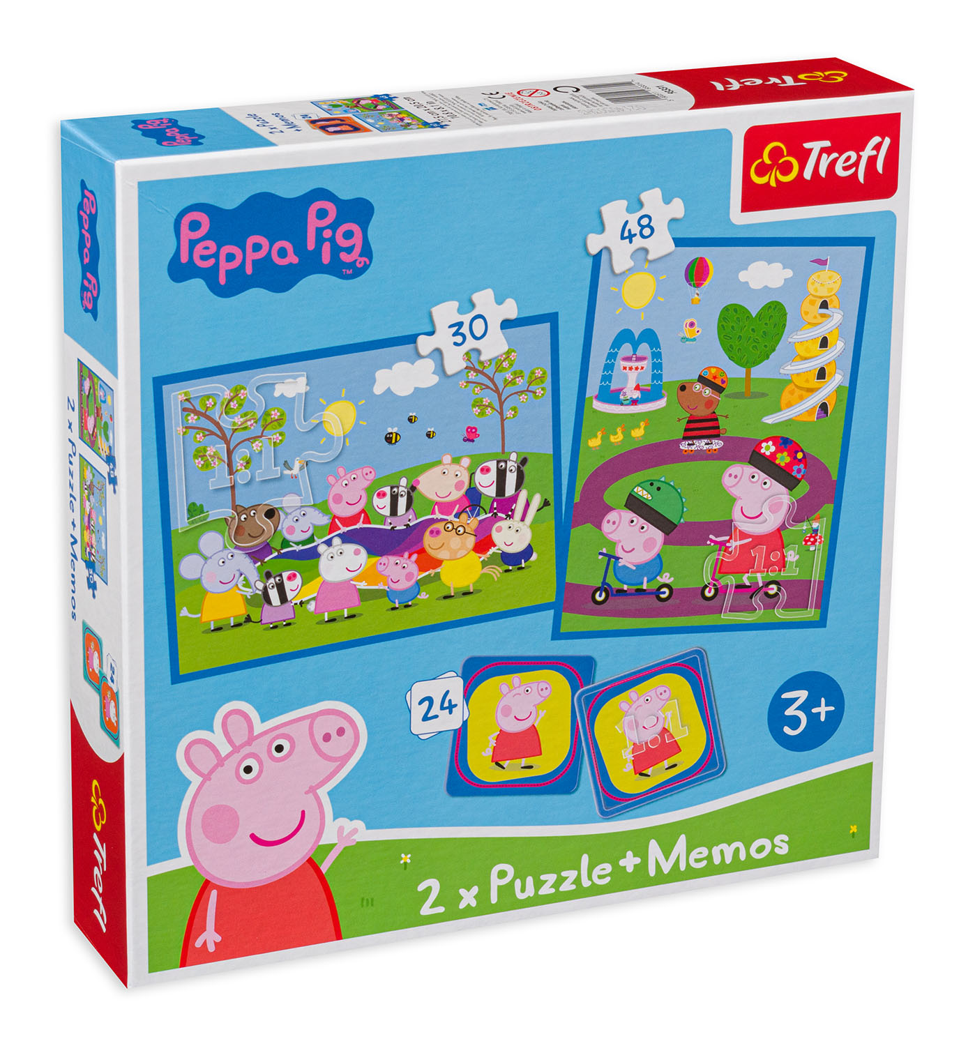 Комплект пъзел и мемо игра Trefl 2 в 1 - Щастливи моменти с Пепа