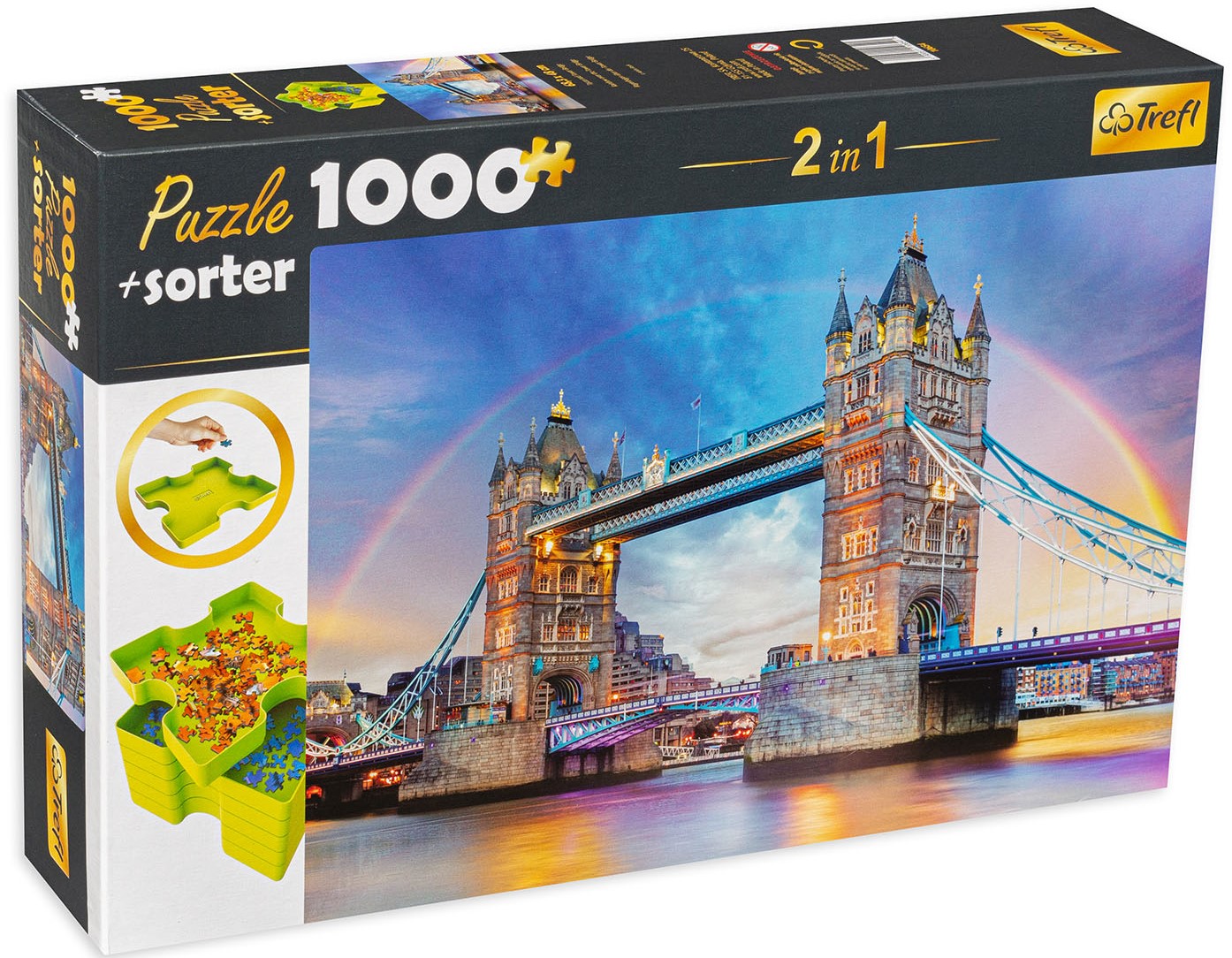 Комплект сортери и пъзел от 1000 части Trefl -  Дъга над Тауър Бридж