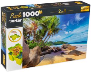 Комплект сортери и пъзел от 1000 части Trefl - Екзотичен плаж