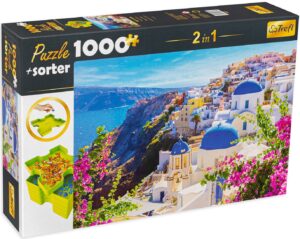 Комплект сортери и пъзел от 1000 части Trefl - Санторини
