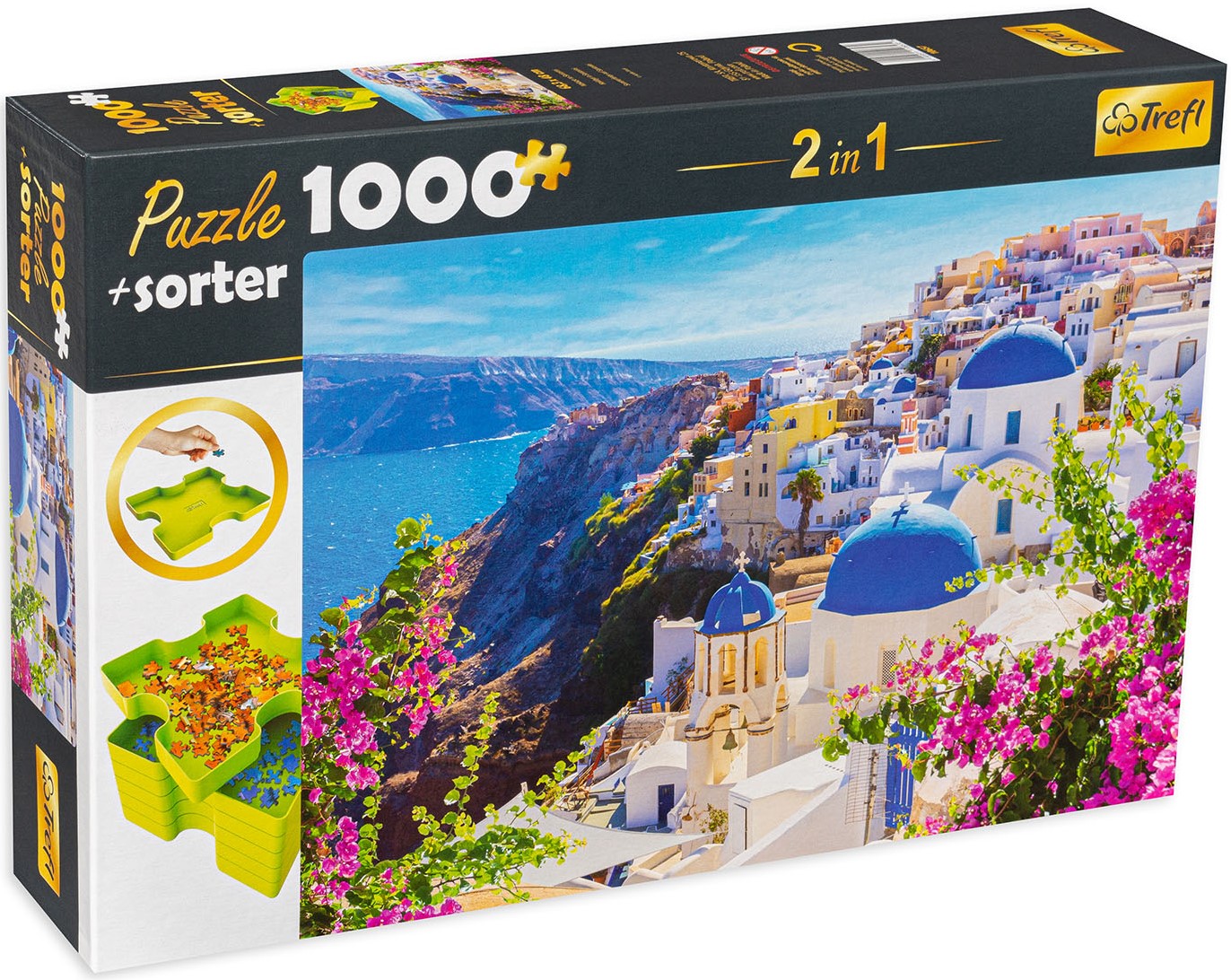 Комплект сортери и пъзел от 1000 части Trefl - Санторини