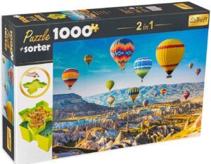 Комплект сортери и пъзел от 1000 части Trefl - Слънчева Кападокия