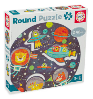 Кръгъл пъзел Educa от 28 части - Космос