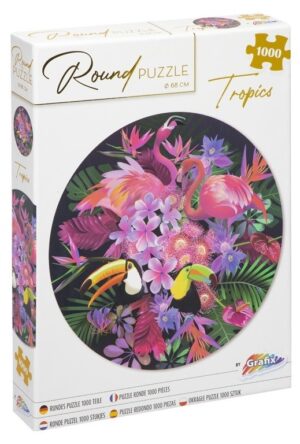 Кръгъл пъзел Grafix от 1000 части - Тропически свят