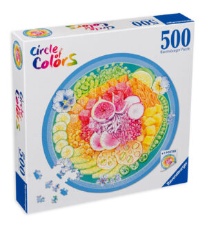 Кръгъл пъзел Ravensburger от 500 части - Купа с плодове