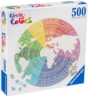 Кръгъл пъзел Ravensburger от 500 части - Мандала
