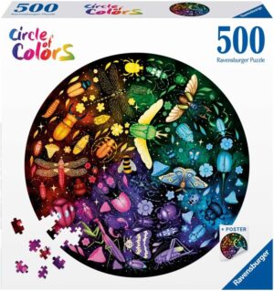 Кръгъл пъзел Ravensburger от 500 части - Насекоми