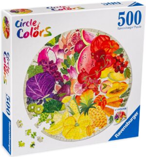 Кръгъл пъзел Ravensburger от 500 части - Плодове и зеленчуци