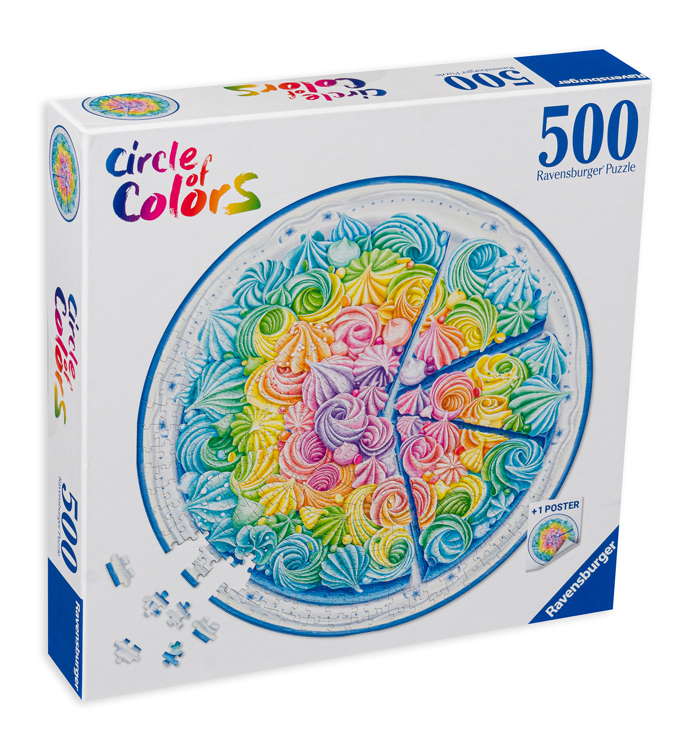 Кръгъл пъзел Ravensburger от 500 части - Торта дъга