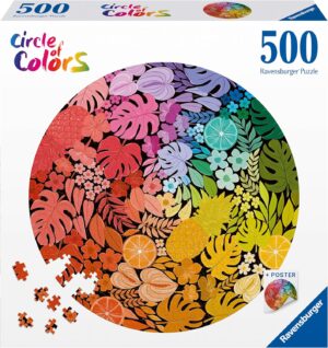 Кръгъл пъзел Ravensburger от 500 части - Тропически кръг
