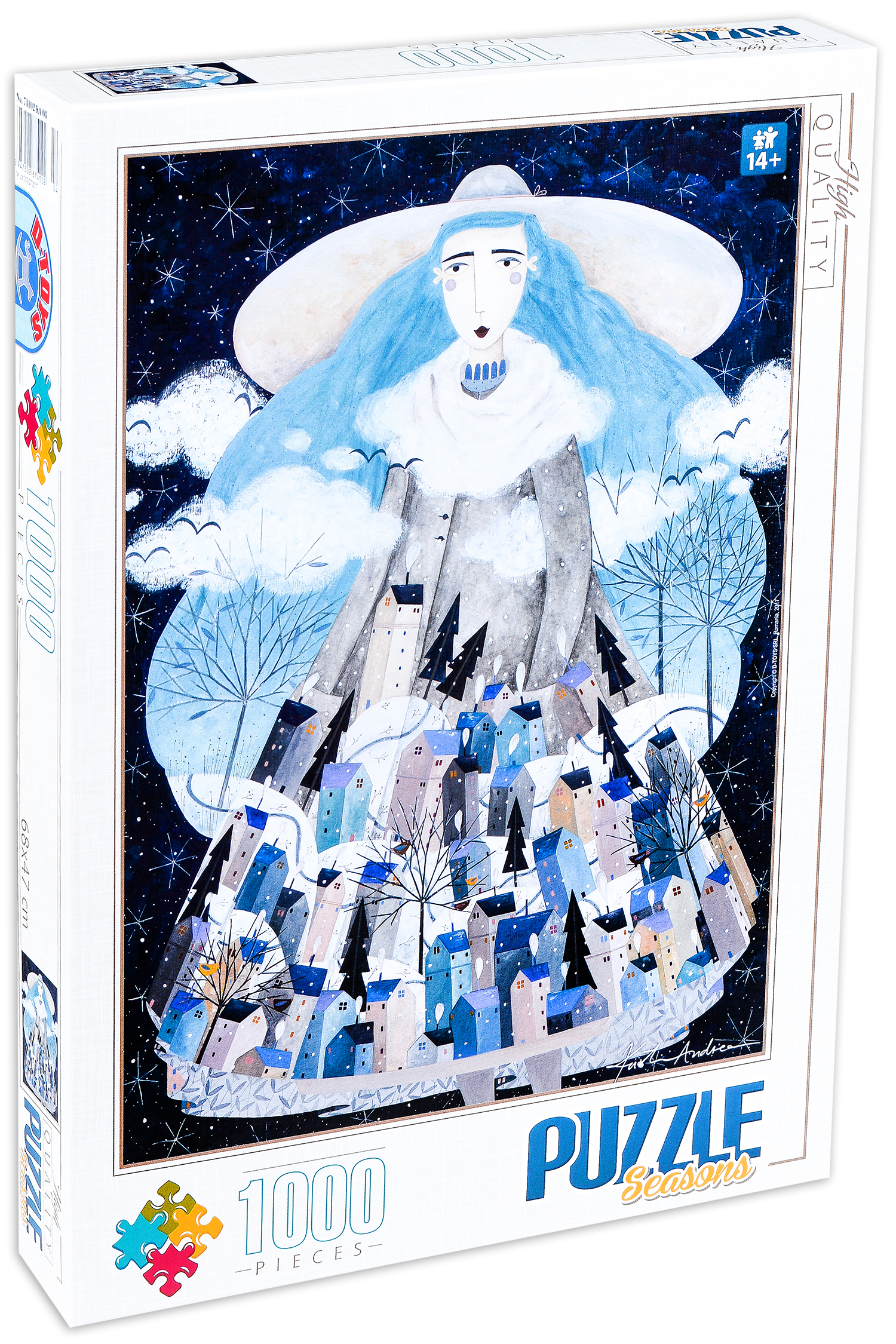 Пъзел D-Toys от 1000 части - Зима, Андреа Кюрти