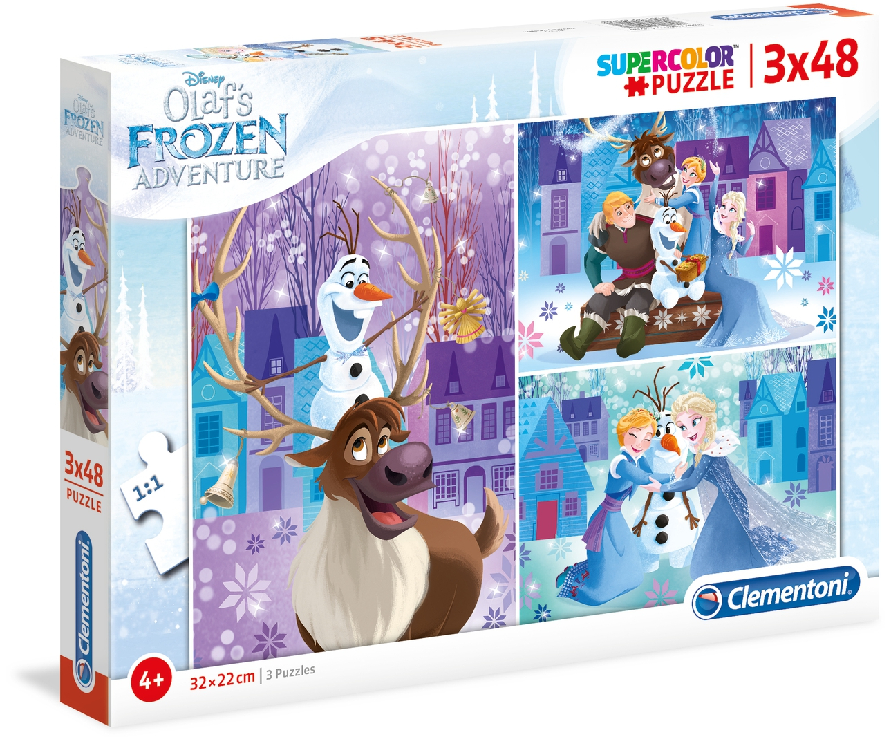 Пъзел Clementoni от 3 x 48 части - Замръзналите приключения на Олаф