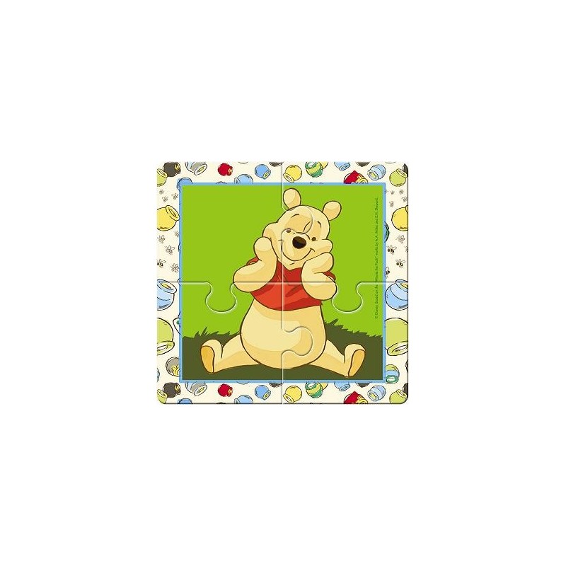 (Грашно се подава от xml)Бебешки пъзел Lisciani - Мечо Пух, с флумастери