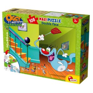 Детски двулицев пъзел Lisciani Supermax - Оги и хлебарките, 108 части
