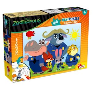 Детски двулицев пъзел Lisciani Supermax - Zootropolis, 108 части