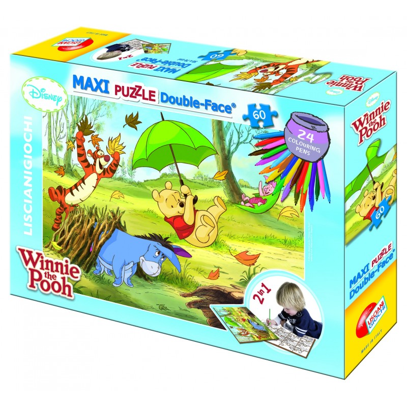 Пъзел Lisciani  Maxi - Мечо Пух, с флумастри