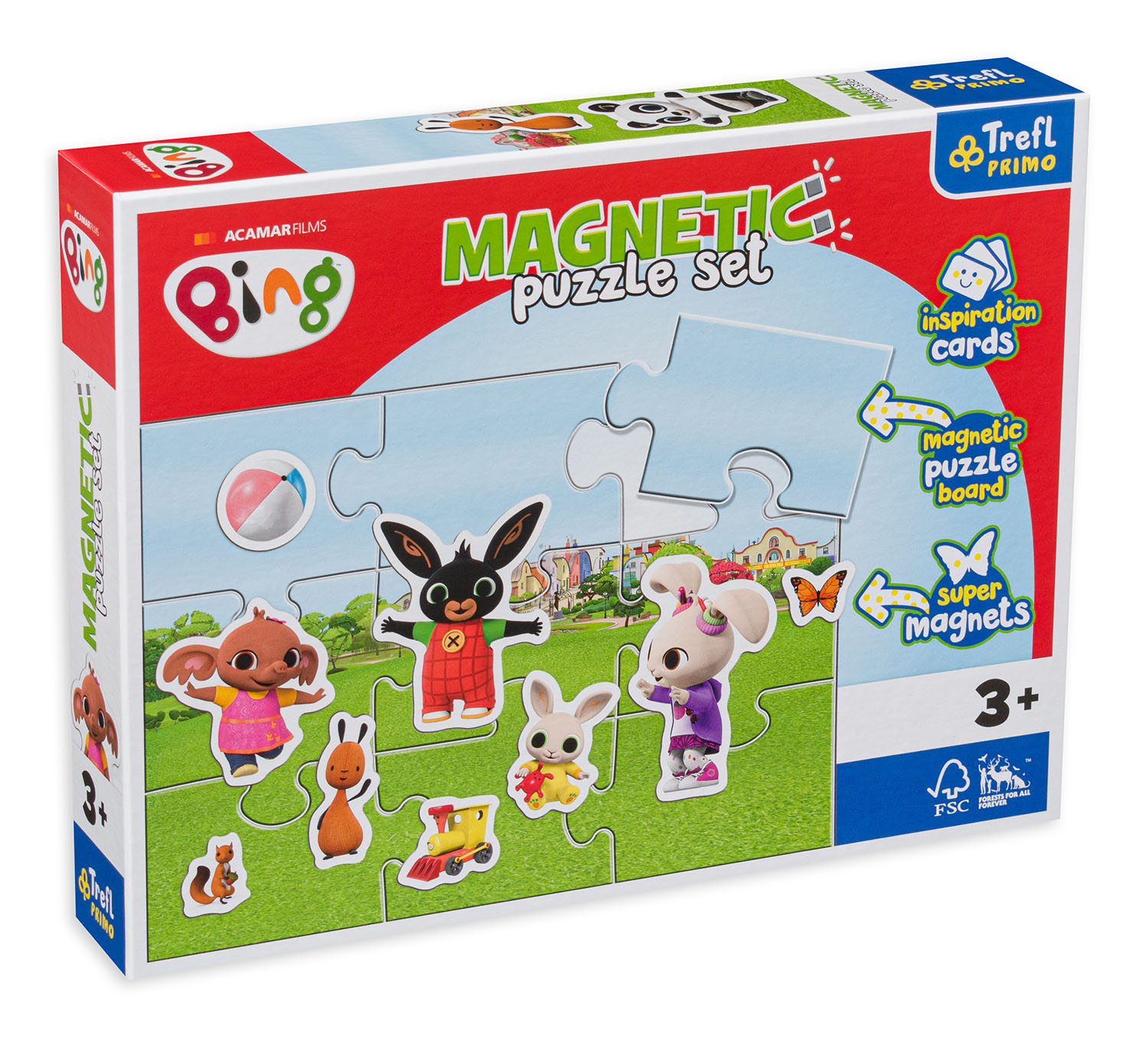 Магнитен пъзел Trefl от 9 части - Светът на Бинг