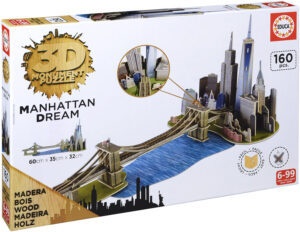 3D дървен пъзел Educa от 160 части - Манхатан
