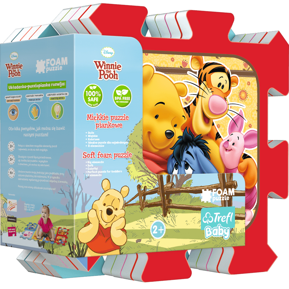 Бебешки пъзел за под Trefl от 8 части - Мечо пух