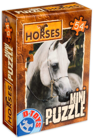 Мини пъзел D-Toys от 54 части - Бял кон