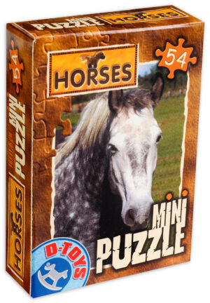 Мини пъзел D-Toys от 54 части - Сив кон
