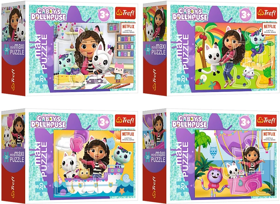 Мини пъзел Trefl от 20 макси части - Цветният ден на Габи, асортимент